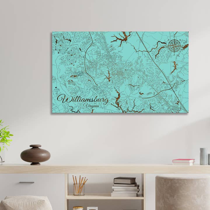 Virginie : carte des rues de Williamsburg pour la vente par Fire & Pine