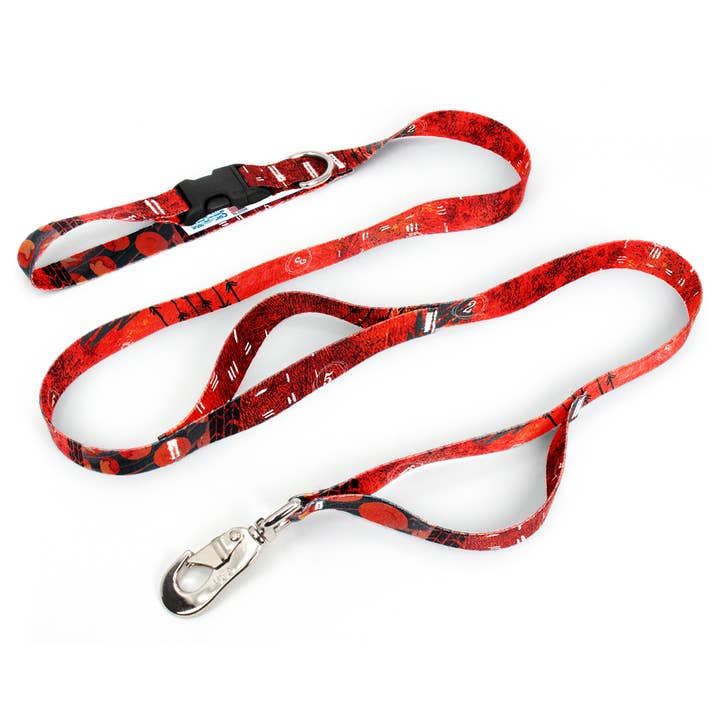 Red Grunge Fab Grab Leash - Made in USA for wholesale by Buttonsmith