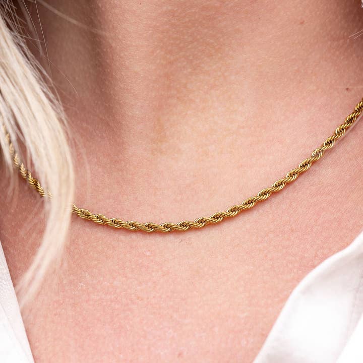 Spiffy & Splendid - Venta al por mayor Collares de cadenas y eslabones - Cadena tipo cuerda dorada de lujo, 18 pulgadas2