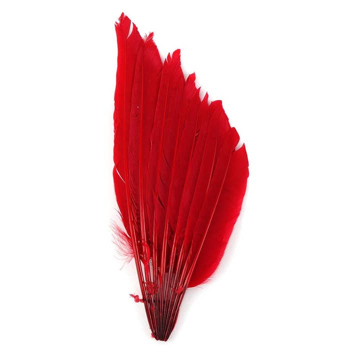 Duck Wing Fan Trim - Red for wholesale by Zucker Feather Products