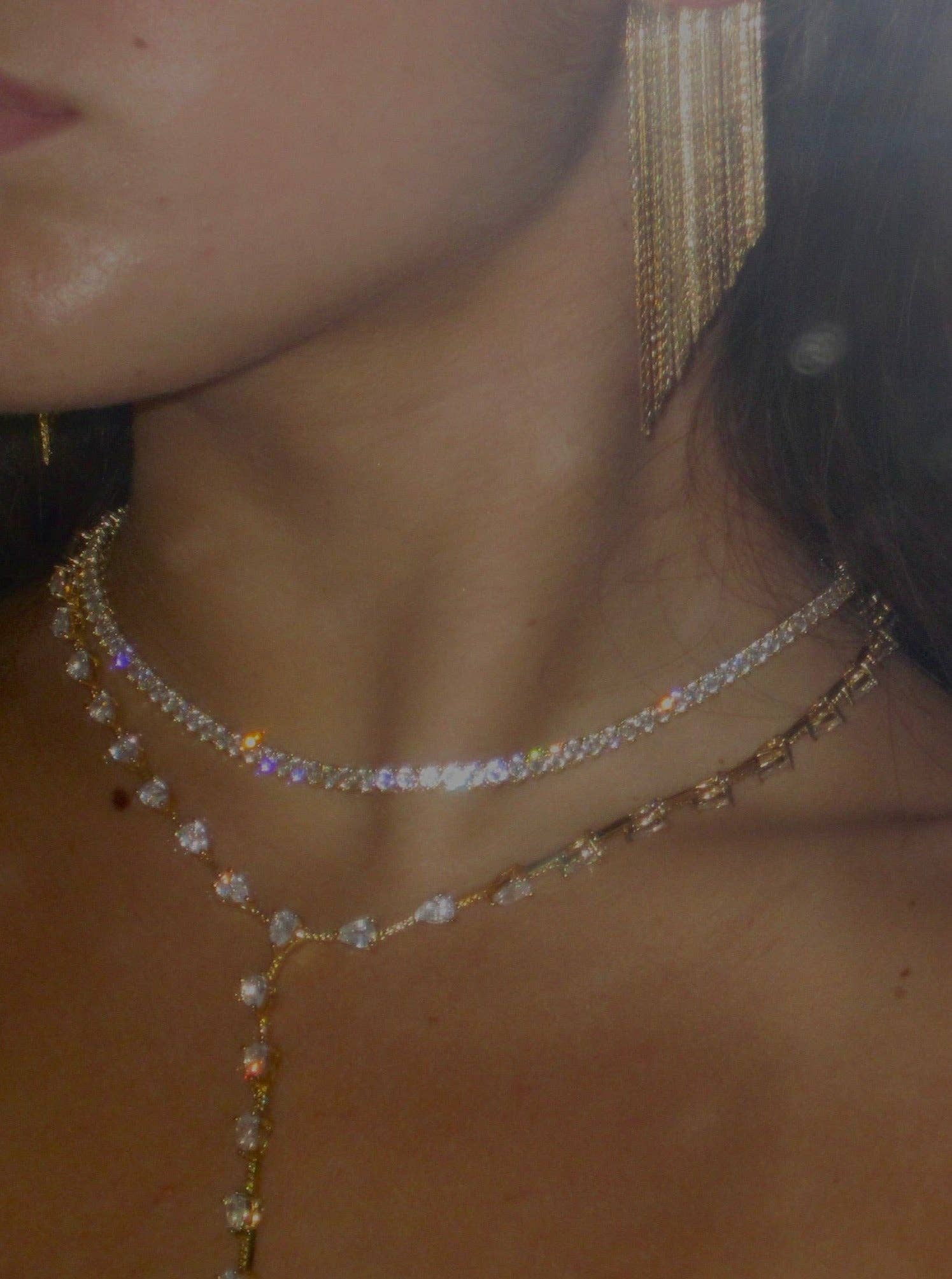 Kasa Karly - Wholesale Pendant/Charm Necklace - THREE POINT IMITATION DIAMOND NECKLACE2