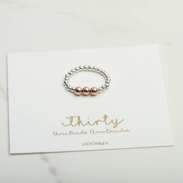 21st, 30th, 40th, 50th birthday adjustable ring for wholesale by LHG Designs