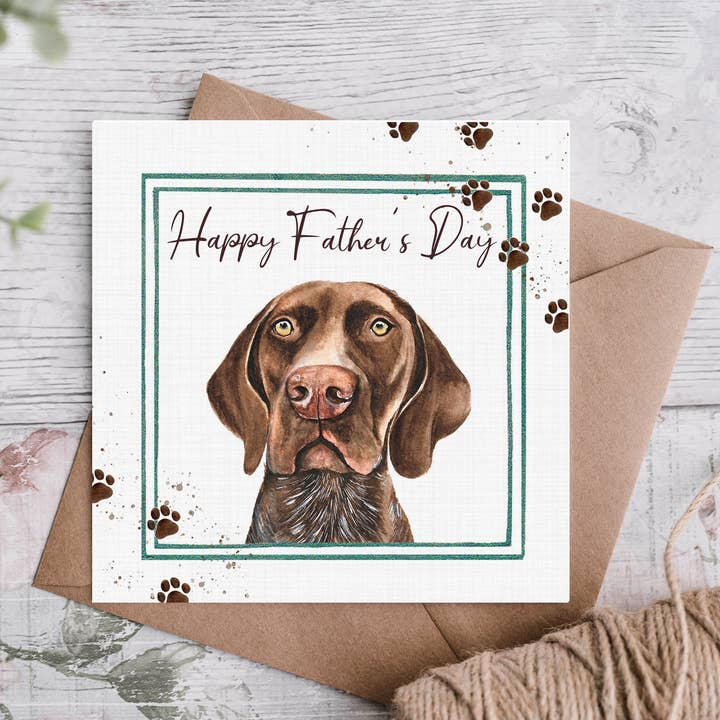 Biglietto per festa del papà con puntatore a pelo corto per la vendita all'ingrosso da parte di Cloud Jellybean Art