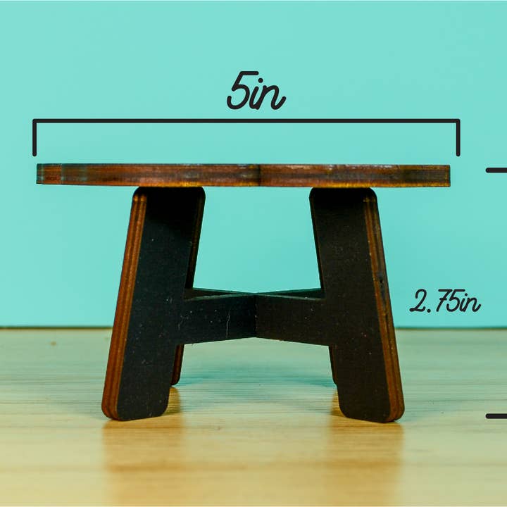 Button and Fern - Wholesale Plant Pot Stand - Red Poppy Flower Plant Stand - 5" Wood Plant Holder2