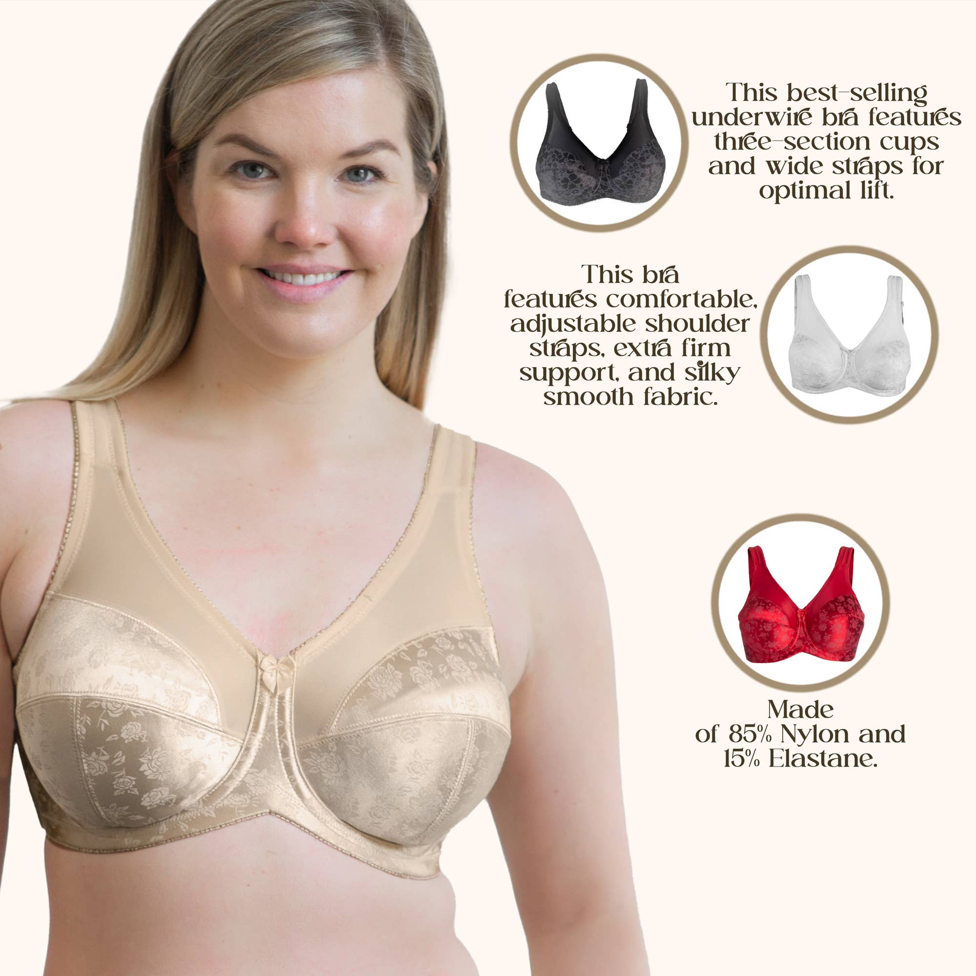 Fawn Cortland Intimates Style 7101 - Brand Printed Full Figure Su for wholesale on Faire6