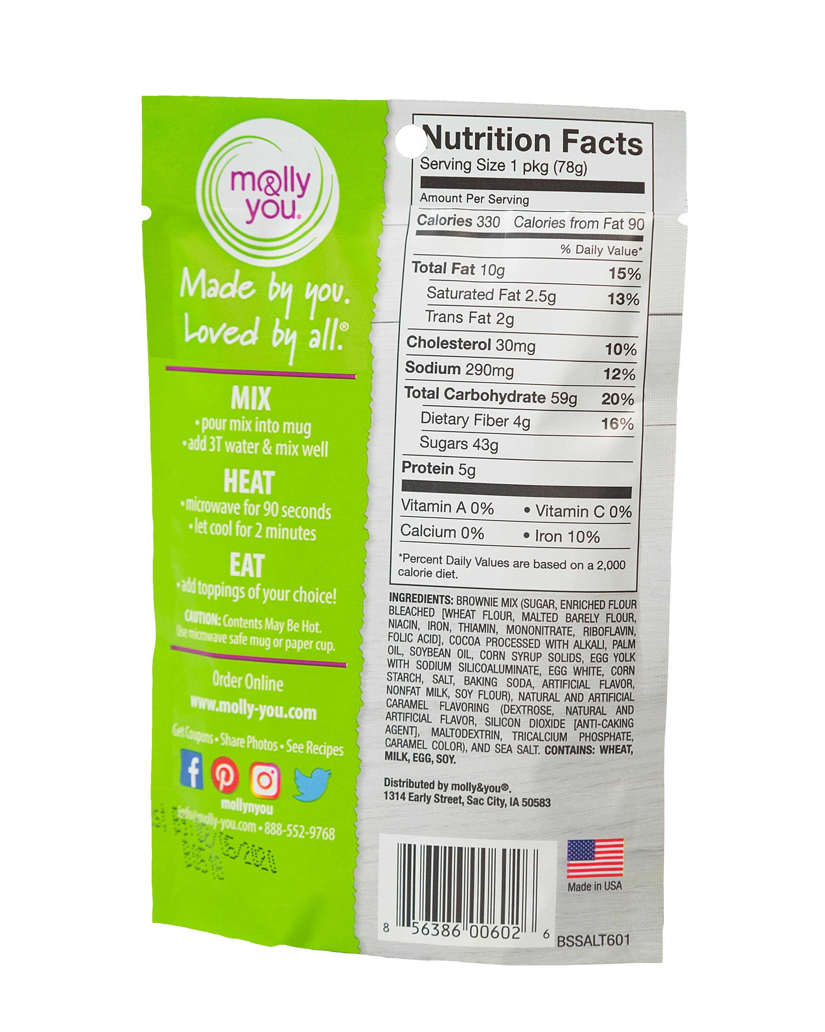 molly&you® - Wholesale Brownie Mix - Salted Caramel Brownie Microwave Single2