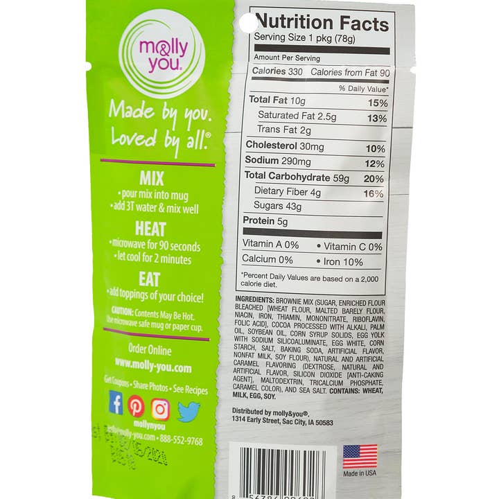 molly&you® - Wholesale Brownie Mix - Salted Caramel Brownie Microwave Single2