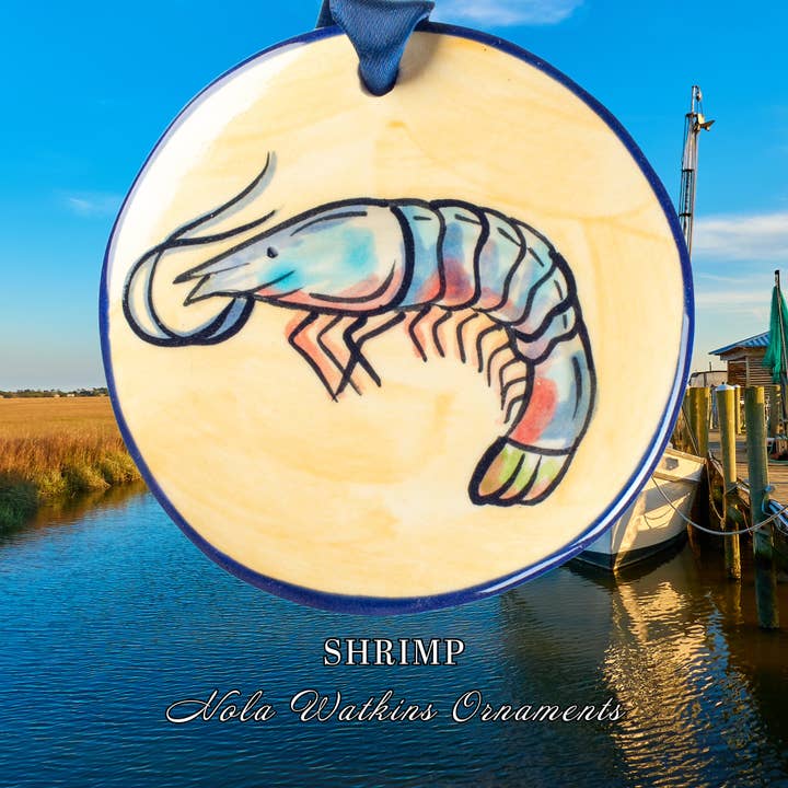 Ornaments | Christmas Ornaments Shrimp for wholesale by Nola Watkins Ornaments