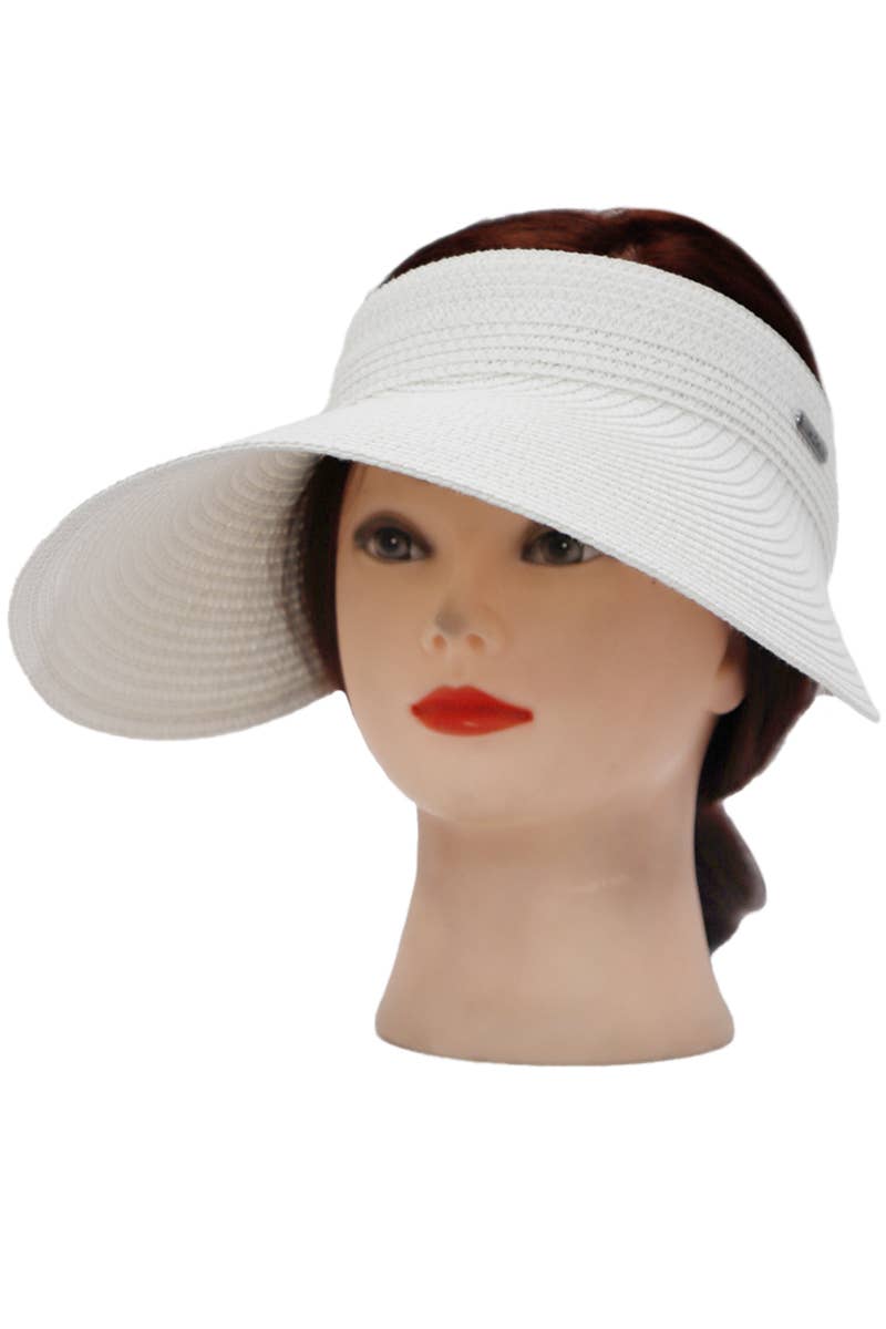 Cap Zone - Wholesale Visor - Women's - Wide Brim Paper Straw Pack-n-Go Roll-Up Sun Visor3