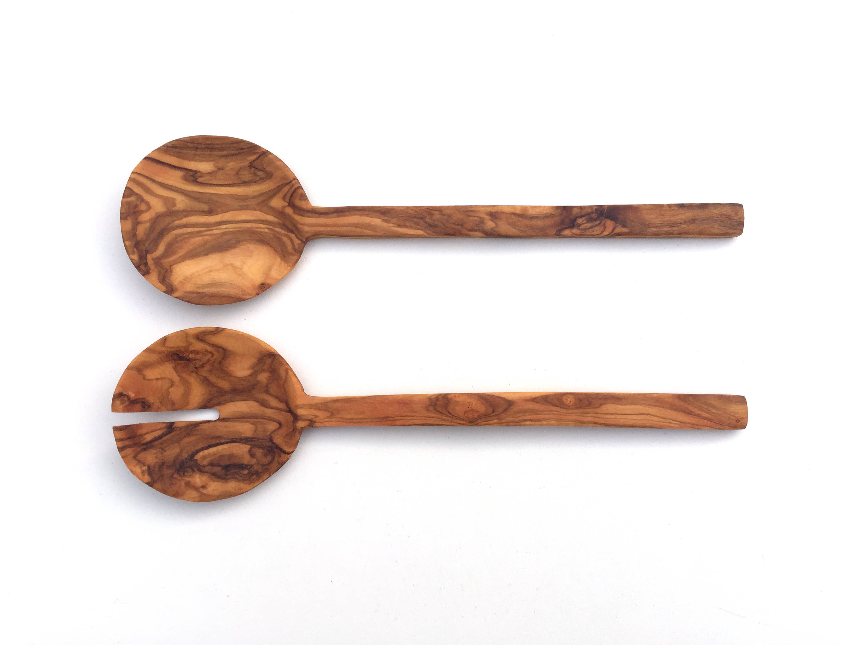 medina mood - Wholesale Serving Utensil - 2-piece salad servers New York flat & light 26 cm olive wood2