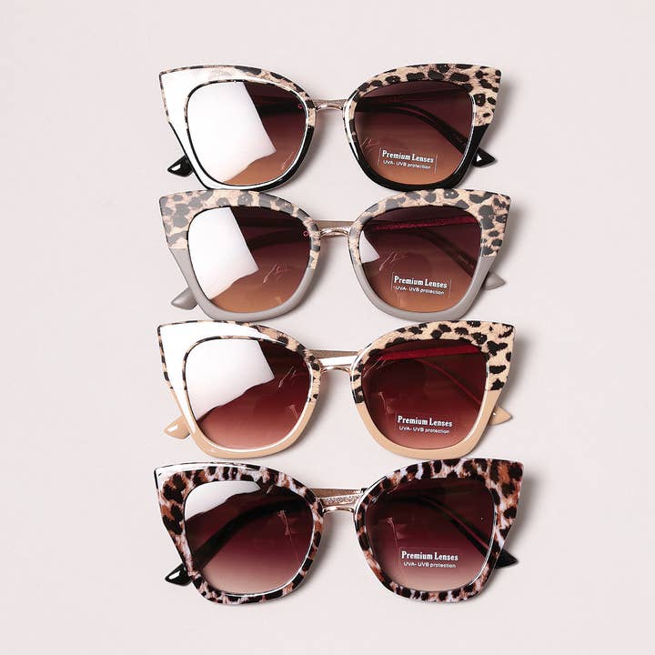 ASSORTED Leopard Print CatEye Sunglasses for wholesale on Faire