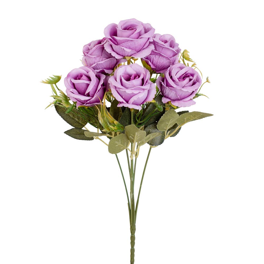 Factory Direct Craft - Wholesale Artificial Flowers - 13-inch Artificial Roses Nosegay Bush - Select Color2