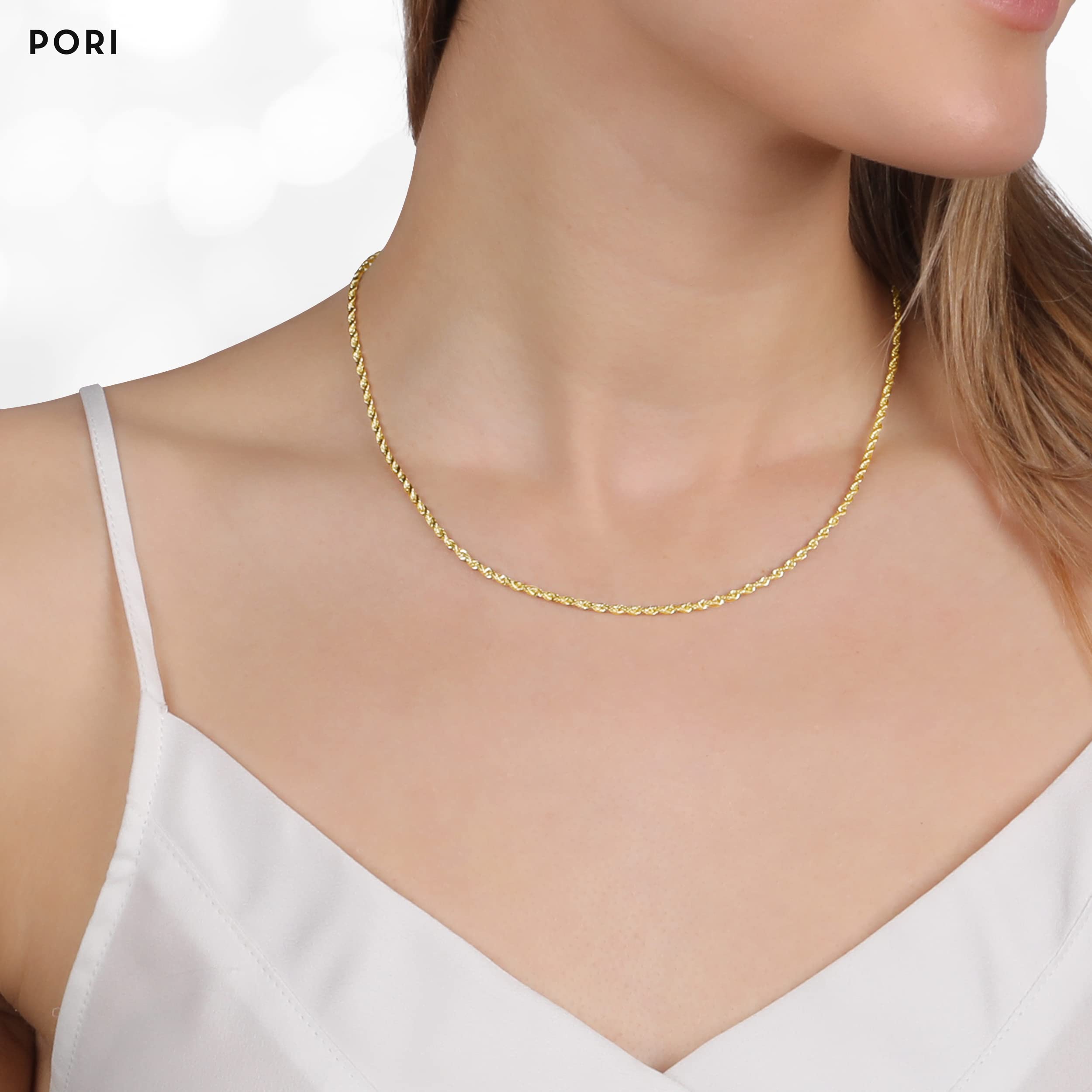 10K Gold Diamond Cut Rope Chain Necklace for wholesale on Faire11