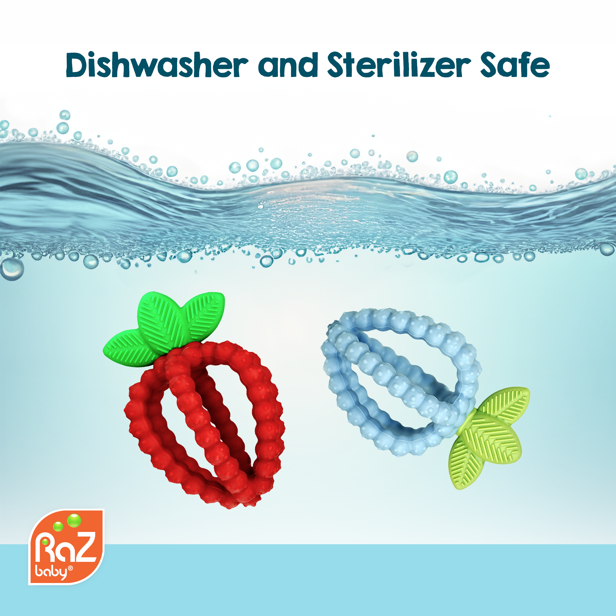 RaZbaby - Wholesale Teether (Not Clip-On) - Baby - RaZberry Bites Teething Toy - Red7