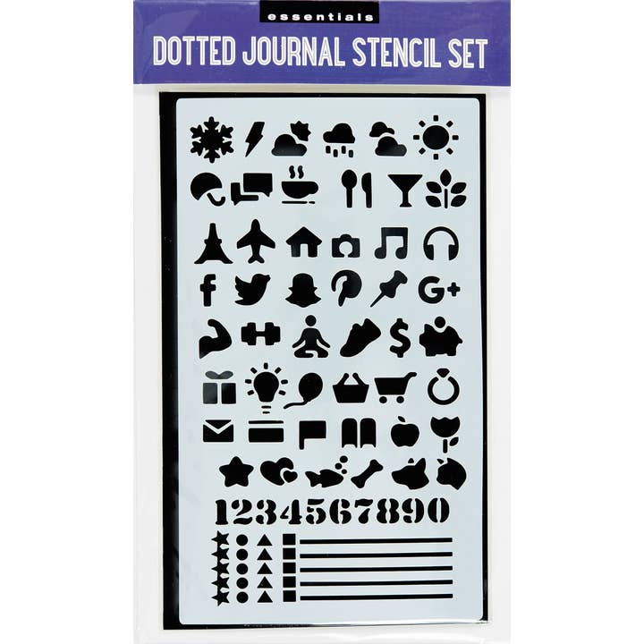 Peter Pauper Press - Wholesale Stencil/Craft Die - Essentials Dotted Journal Stencil Set1