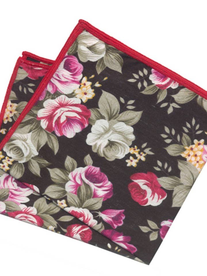 SORT BOMULDSLOMMETØRKLÆDE MED BLOMSTERMOTIV for engroshandel hos Josvil