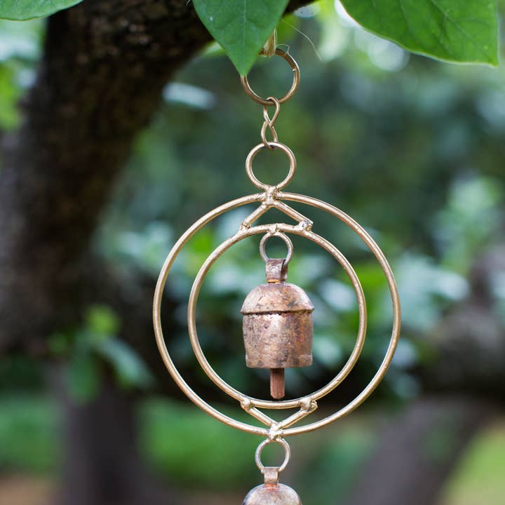 Matr Boomie Fair Trade - Wholesale Wind Chime - Ushas Dawn Short Rustic Bell Wind Chime - Handmade