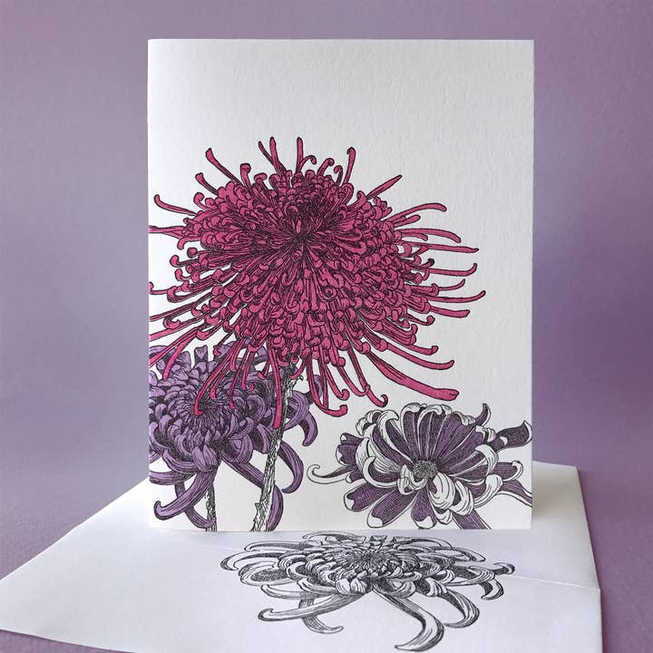 Painted Tongue Press - Wholesale Mother's Day Card - Chrysanthemum Mother's Day and Blank Note Card1