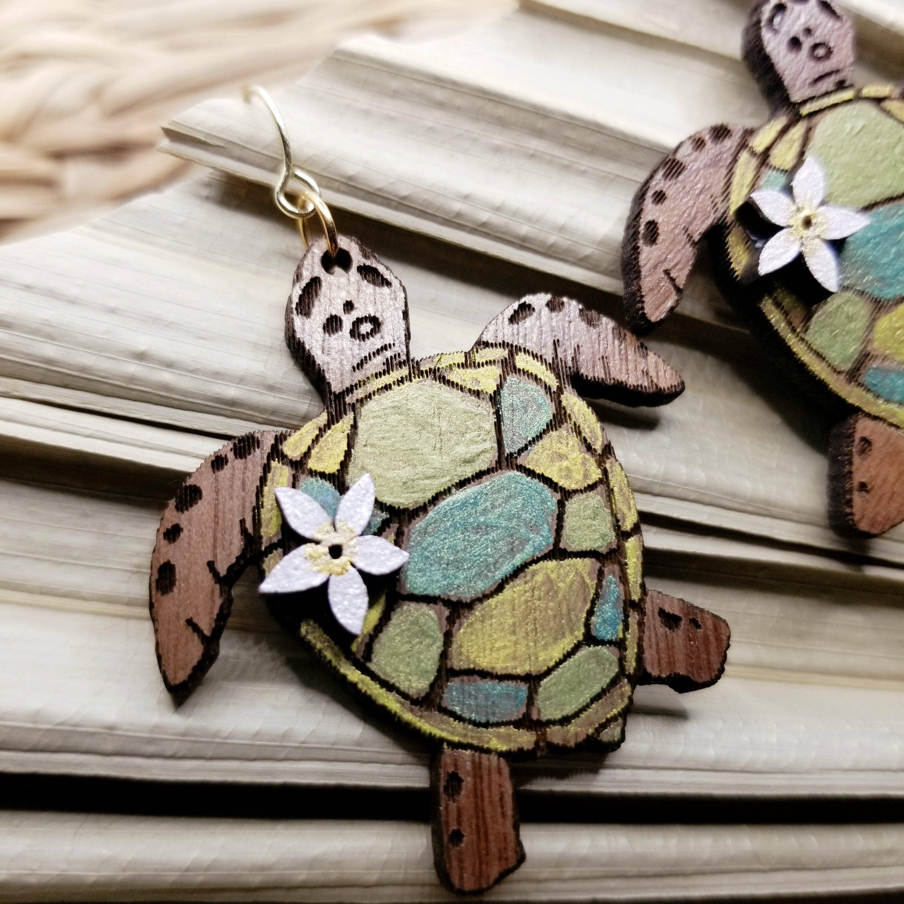 Solshine and Co - Vente Boucles d'oreilles pendantes - Tortue Aloha6