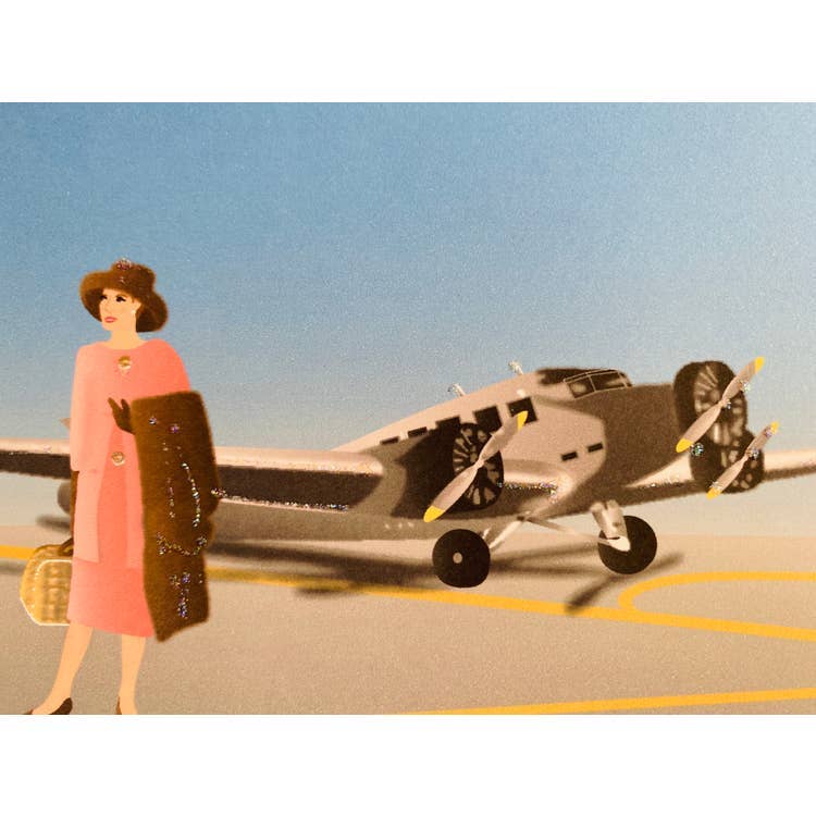 Studio Daedre - Wholesale Stationery/Notecard Set - Vintage Airplane and Passenger - Loose Cards0