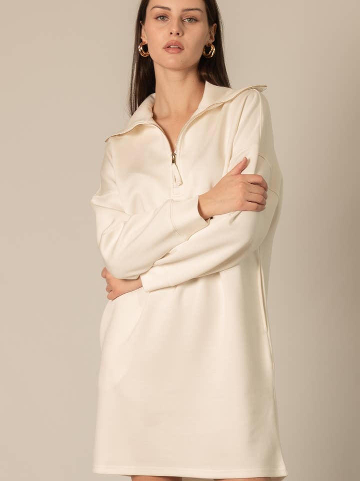 P. CILL – wholesale Klänning - Dam – P. CILL Smör Modal Kvartalsdragkedja Långärmad Klänning16