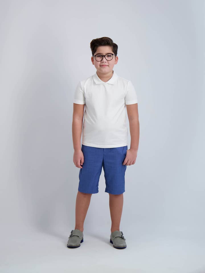 Mofi Boys Clothing - Wholesale Shorts - Kids - Egyptian Blue Short Dress Pants0