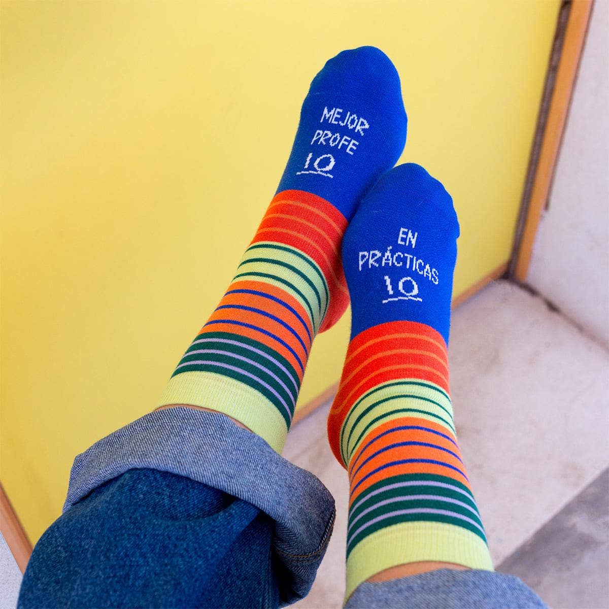 UO - Venta al por mayor Calcetines - Unisex - Calcetines "Mejor Profe En Prácticas"3