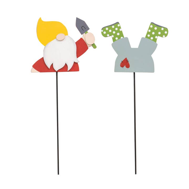 Gnomo da giardinaggio Plant Poke, 2 pezzi assortiti per la vendita all'ingrosso da parte di CWI Gifts