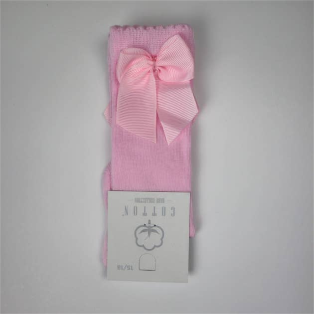 Cotton Socks - Wholesale Socks - Baby - MA101 HIGH SOCK CHILD WITH GROSGRAIN BOW 100% COTTON9