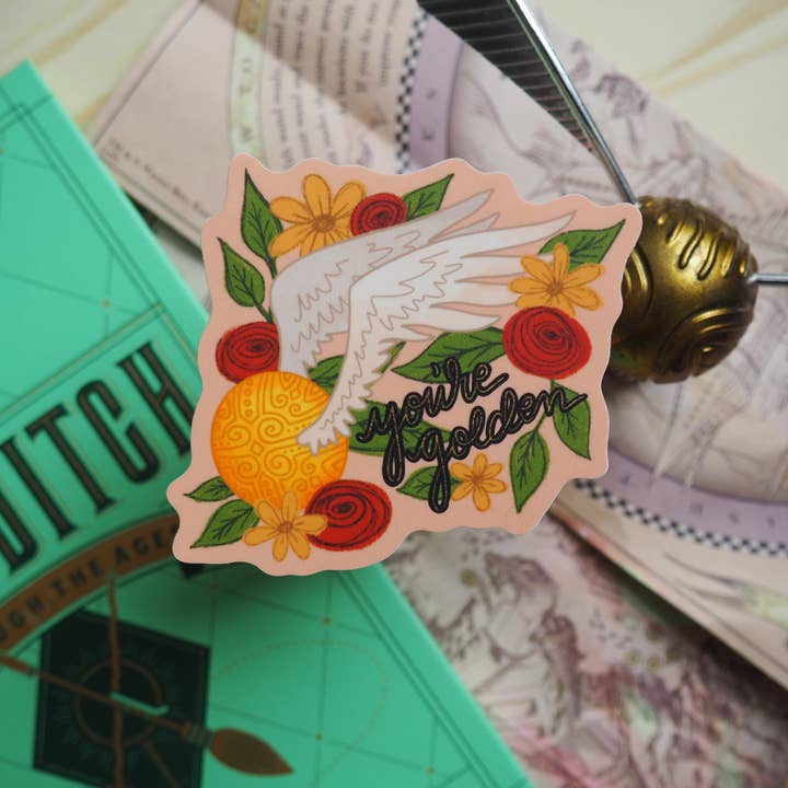 You're Golden Snitch Vinyl-Aufkleber mit Blumenmuster für den Großhandel von The Moxie Fox