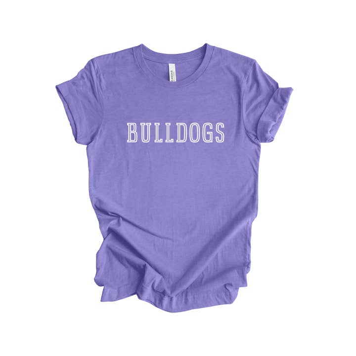 Fan Gear Central - Wholesale Screen Printed T-Shirt - Women's - Bulldogs Mascot School Graphic Tee2
