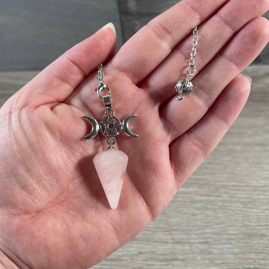 Keystone Crystals - Wholesale Meditation Supplies - Triple Moon Gemstone Pendulum for Energy Work, Divination7