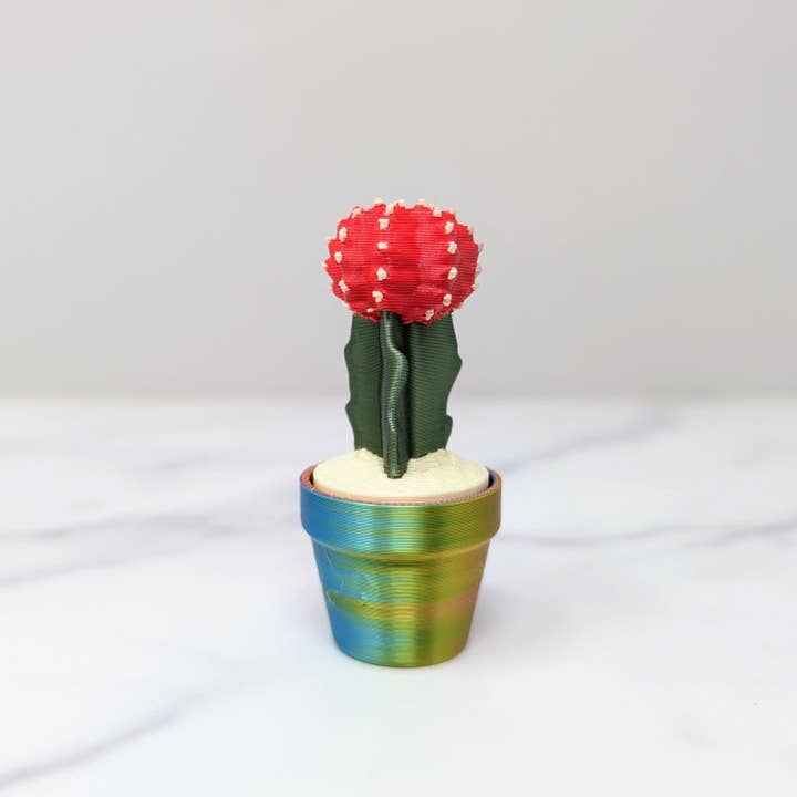 Cactus Clicker - Moon Cactus, Red/Pastel Rainbow for wholesale by Boyd's Custom Fabrication