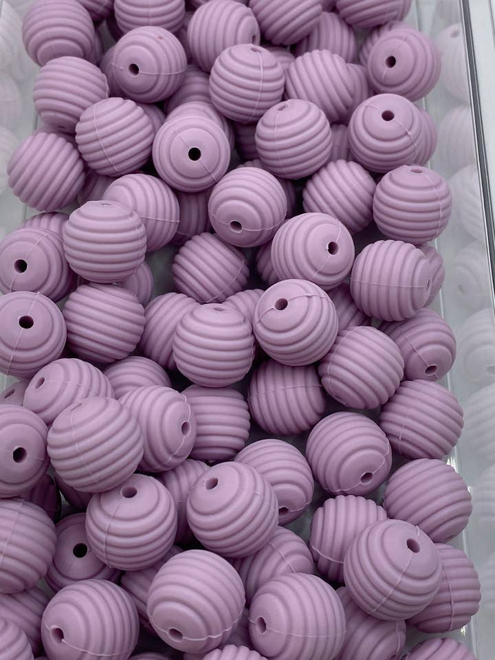10 Spiral Silicone Beads - 15mm - lilac for wholesale by ASAP Craft Supplies