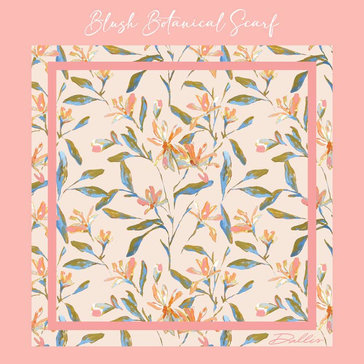 Dallis Foshee Art & Design, LLC - Wholesale Scarf - Women's - Blush Botanical Scarf1