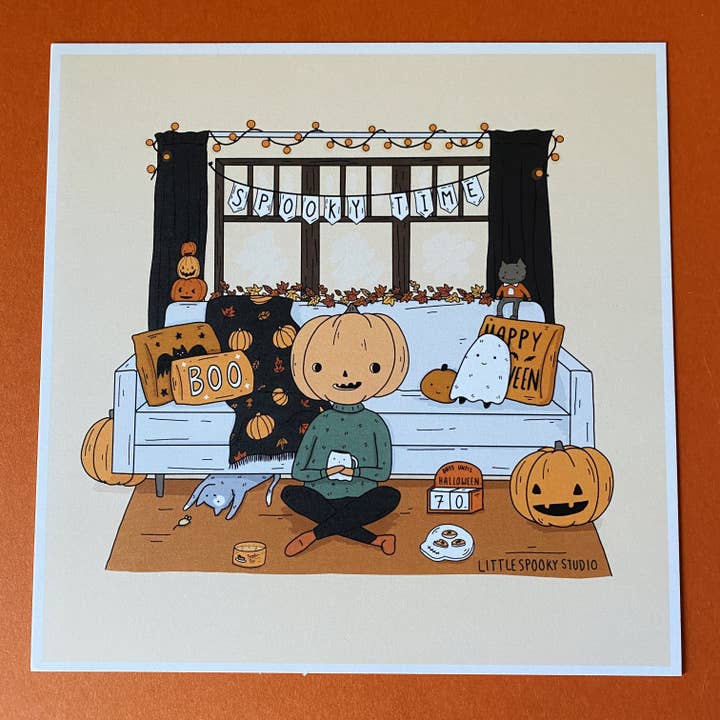 August Square Art Print for wholesale by Little Spooky Studio