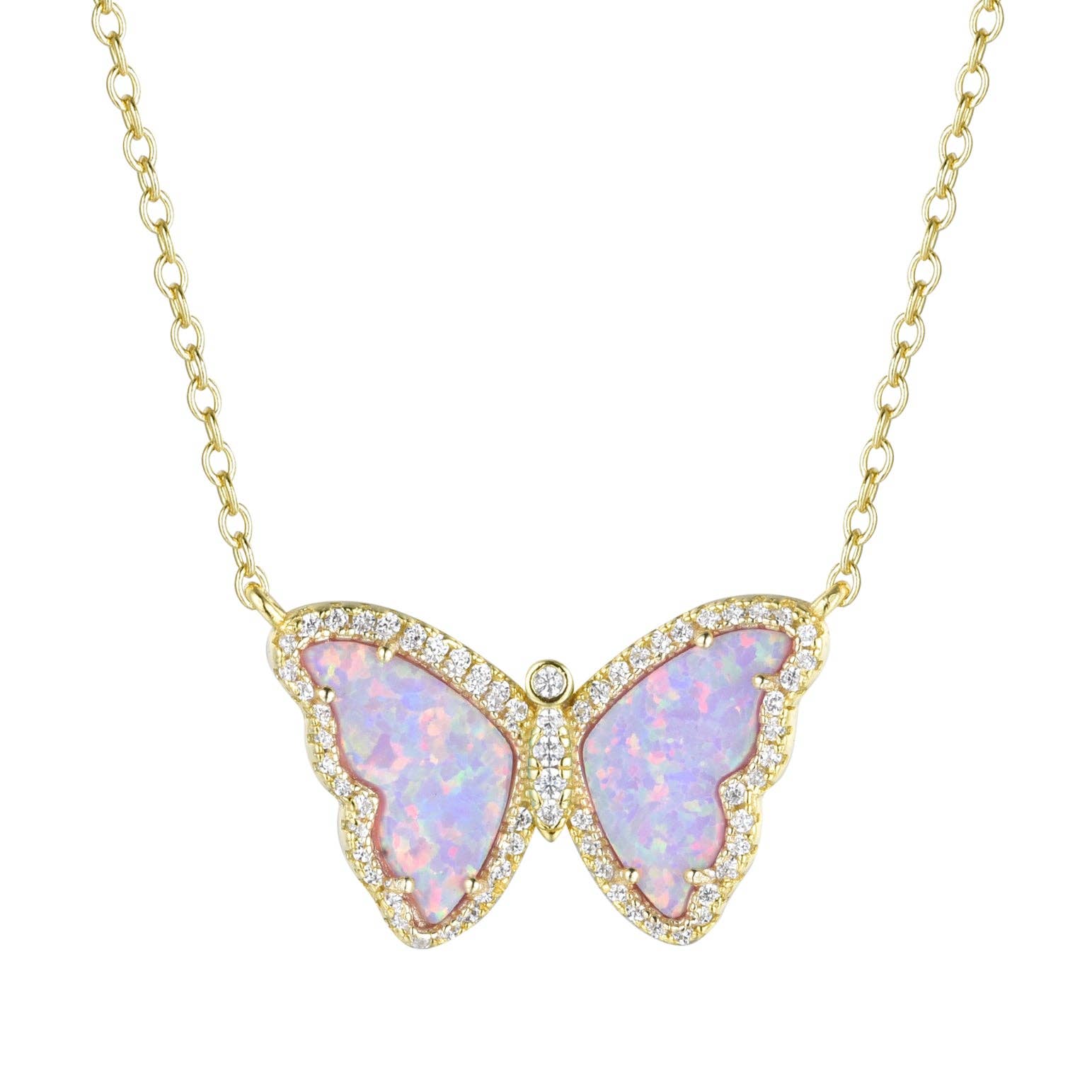 Kamaria Jewelry - Wholesale Pendant/Charm Necklace - Opal Butterfly Necklace With Crystals51