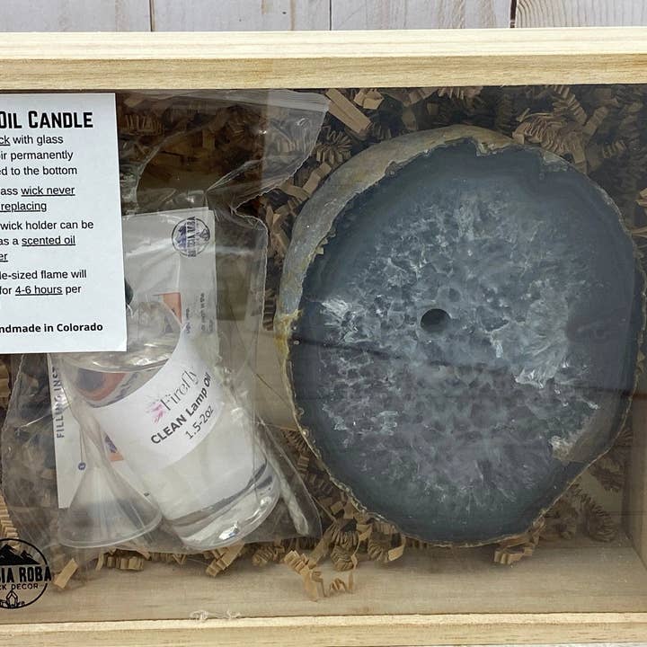 Roccia Roba - Wholesale DIY Craft Kit - ROCK CANDLE KIT - thick agate slab6