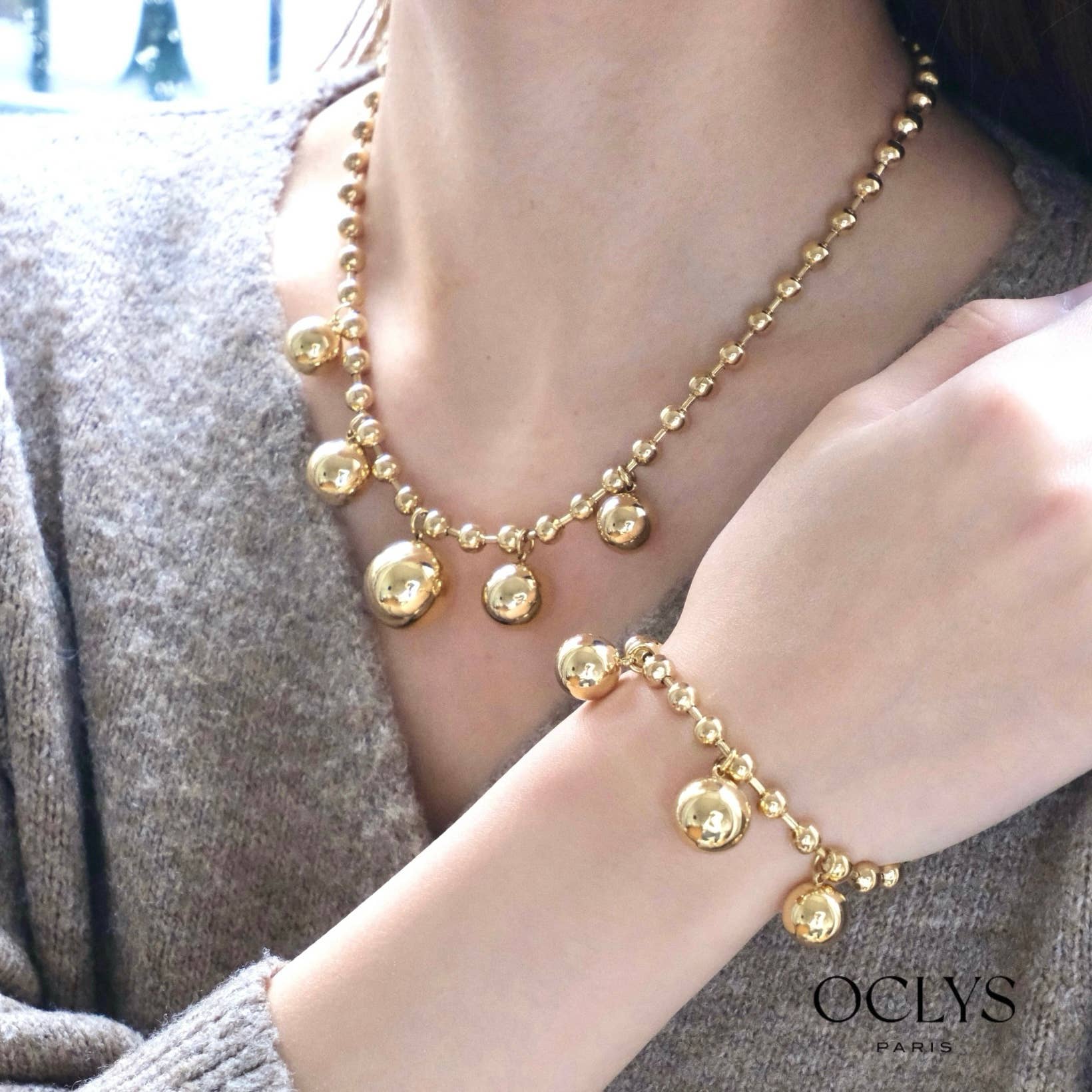 Oclys - Wholesale Link & Chain Bracelet - Bolina stainless steel bead bracelet3