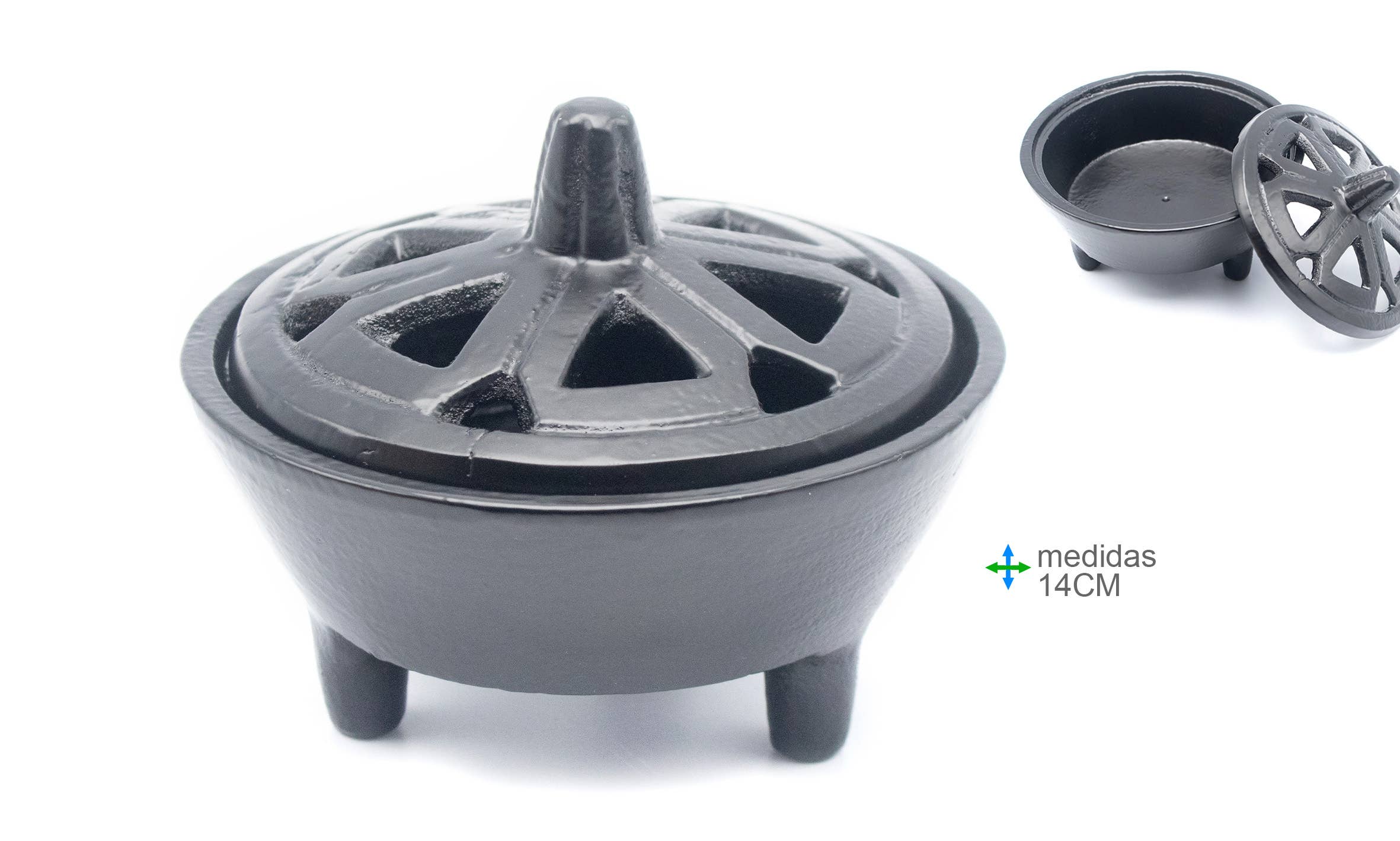 Esoterica Arte - Wholesale Incense Holder - Iron Cauldron Burner 10cm0