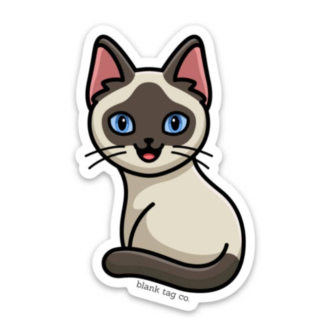 Blank Tag Co.® Waterproof Sticker - Siamese Cat for wholesale by Blank Tag Co. - Waterproof Stickers