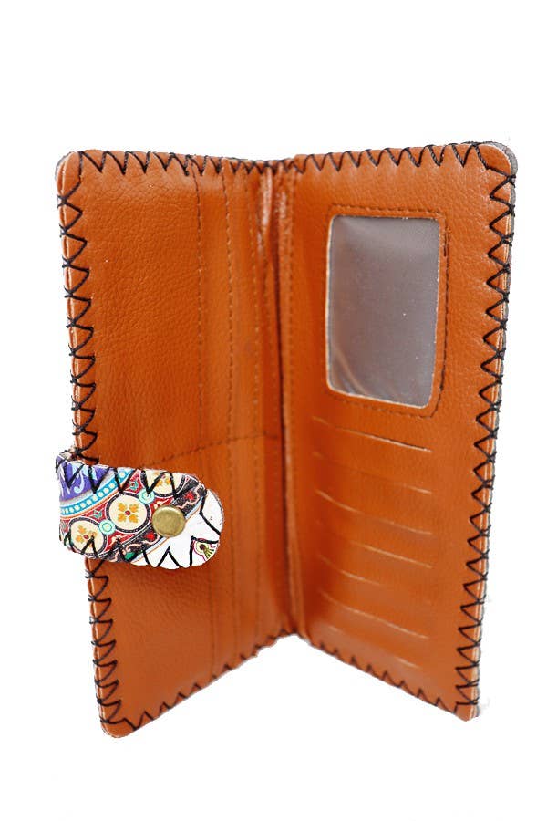 Cap Zone - Vendita all'ingrosso Portafogli - Donna - Portafogli pieghevoli in finta pelle con motivo mandala boho3