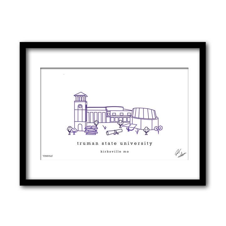 Truman State University Minimalist Missouri Wall Decor for wholesale by Townsville Art