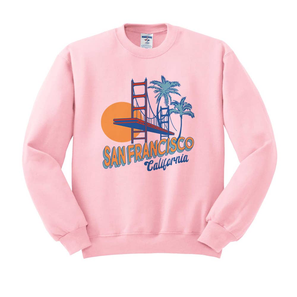 Lucky Luna Apparel - Wholesale Graphic Sweatshirt - Women's - Vacation San Francisco California Crewneck Sweatshirt2