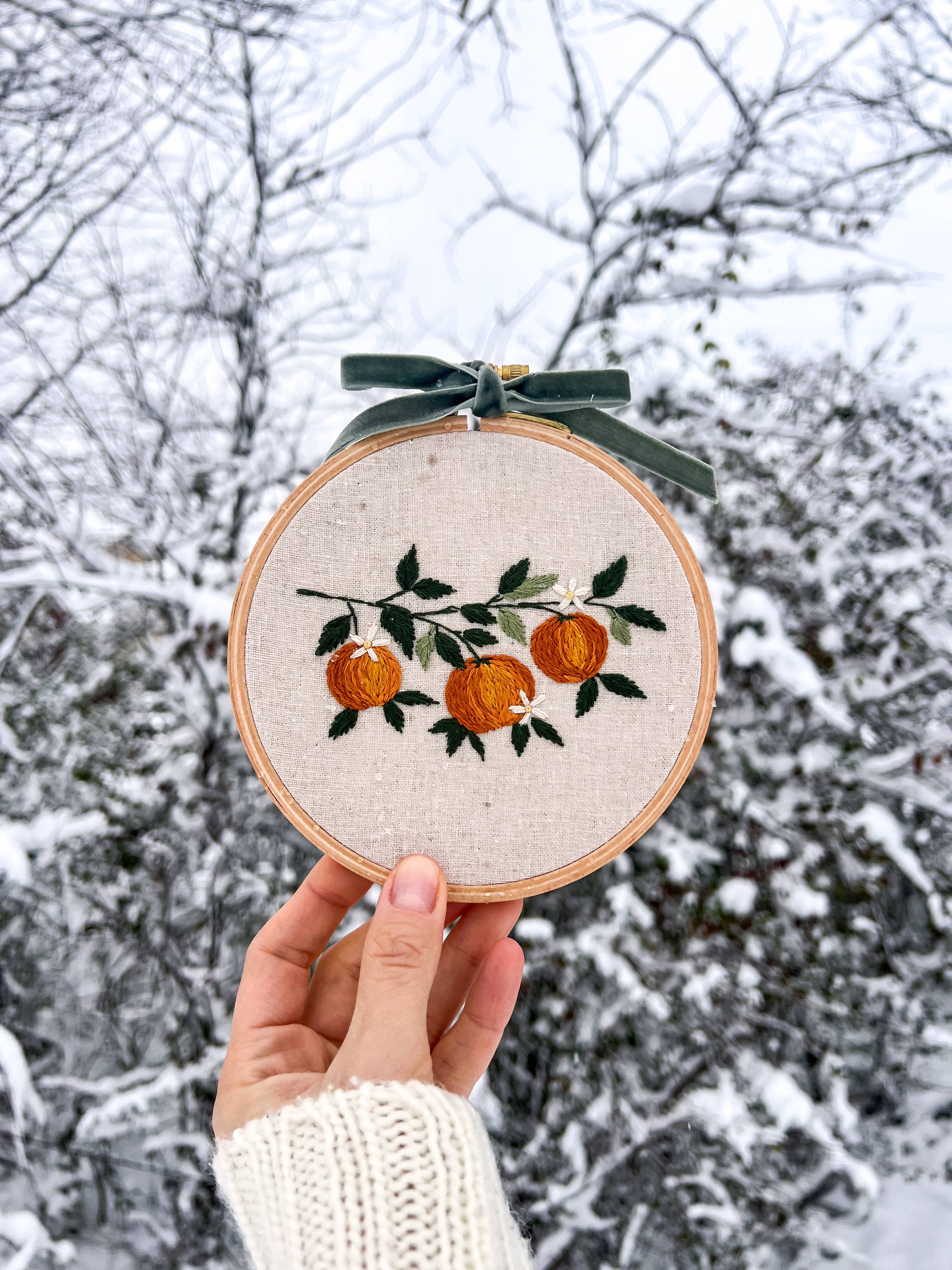 Matryoshka Doll Shop - Wholesale Embroidery/Cross Stitch Supplies - Orange Branch embroidery DIY kit, beginner embroidery kit7