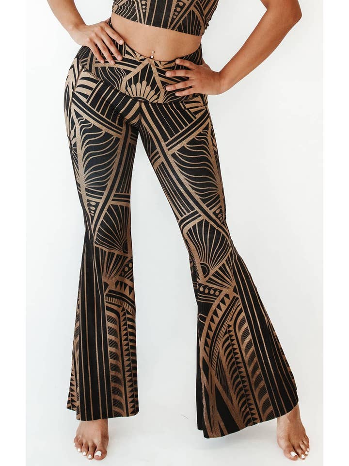 Yoga Democracy - Wholesale Pants - Women's - Elegant Empire Printed Bell Bottoms