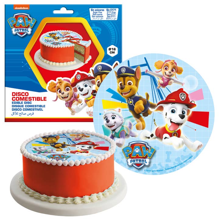 dekora - Wholesale Cake/Cupcake Topper - 16CM SUGAR-FREE PAW PATROL CAKE EDIBLE DISC4