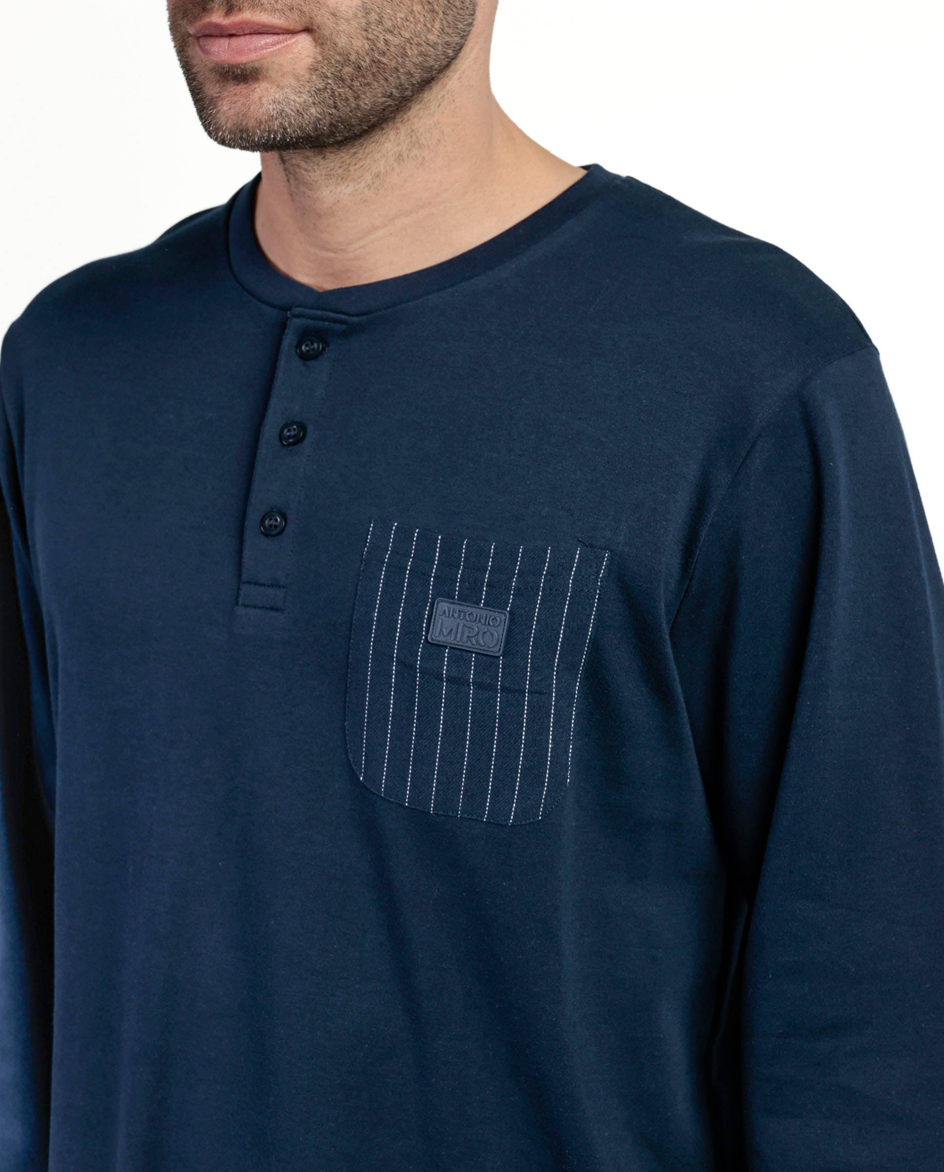 Marine Miro Stripes Pyjamas with Placket for wholesale on Faire3