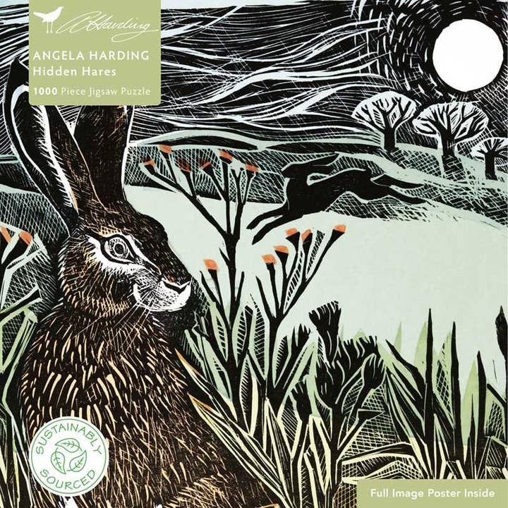 Adult Sustainable Jigsaw Puzzle Angela Harding: Hidden Hares by for wholesale by Simon & Schuster