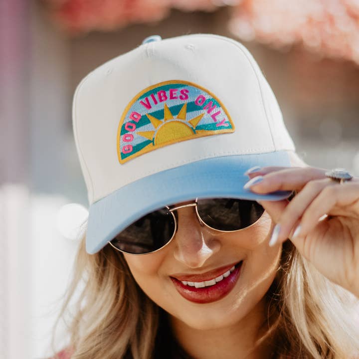 Good Vibes Only Patch Vintage Hat for wholesale by Katydid